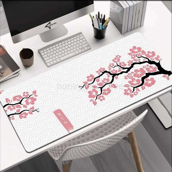 Large Gaming Mousepads Sakura Mouse Pad Computer Mousepad Mouse Mat 90x40cm Desk Pads For PC Keyboard Mats Table RugM240802