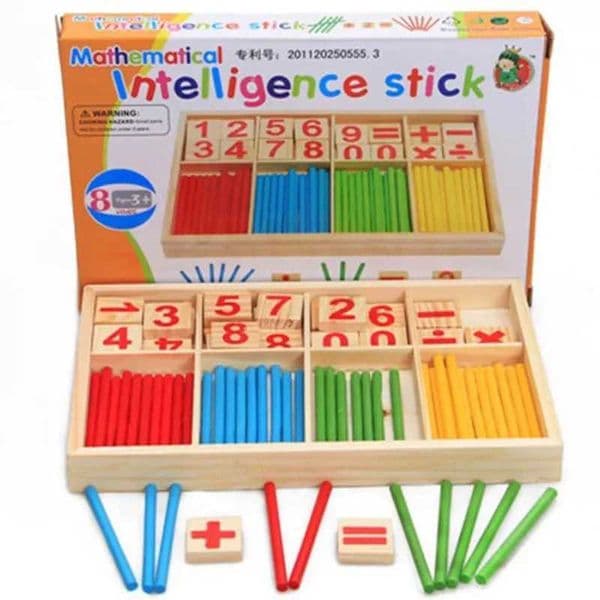 1 Set Wood Educational Teaching Aids Number Math Calculate Game Colorful Counting Sticks Kids Learning Education Toys Y240801