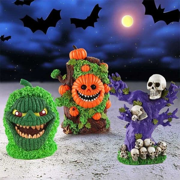 Halloween Green Pumpkin Monster Resin Ornaments Ghost Festival Table Decoration Happy Halloween Party Decor Y240801
