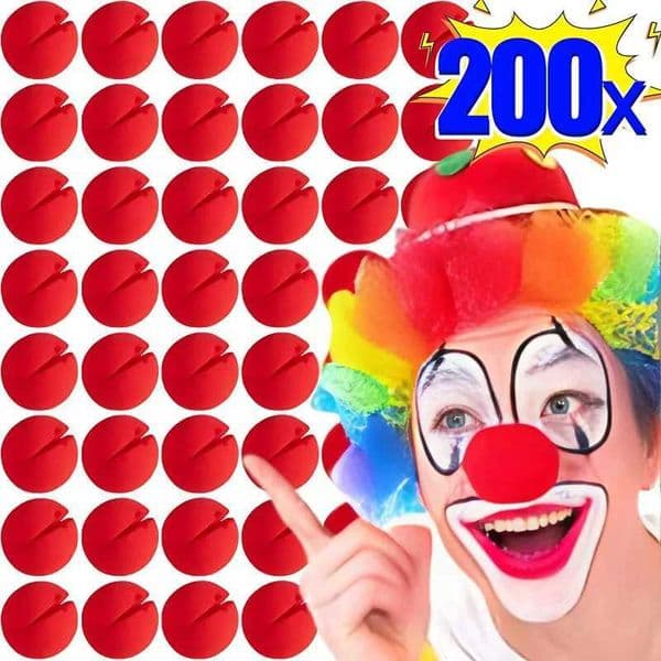 200/5pcs Red Ball Foam Clown Nose Halloween Party Cosplay Costume Circus Props Festival Make Up Clown Nose Performance Decor Y240801