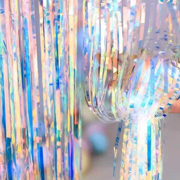 Shiny Corlorful Metallic Tinsel Foil Fringe Curtains Photo Booth Props for Engagement Bridal Shower Holiday Party Decorations Y240801