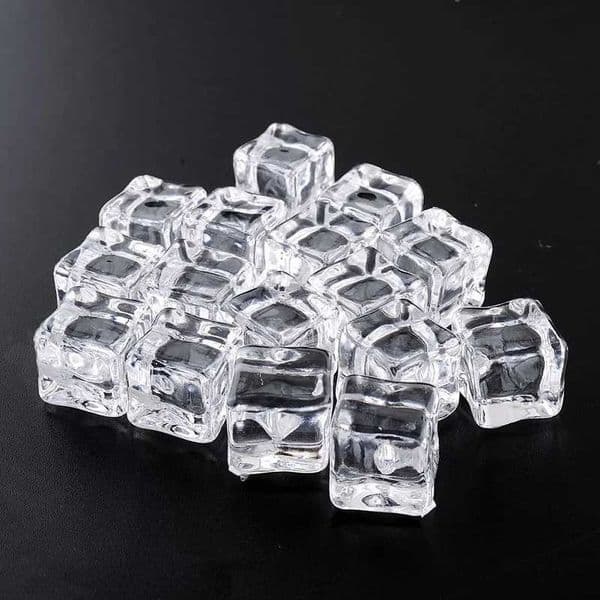 16Pcs Fake Ice Cubes Reusable Artificial Clear Acrylic Crystal Cubes Whisky Drinks Display Photography Props Wedding Party Decor Y240801