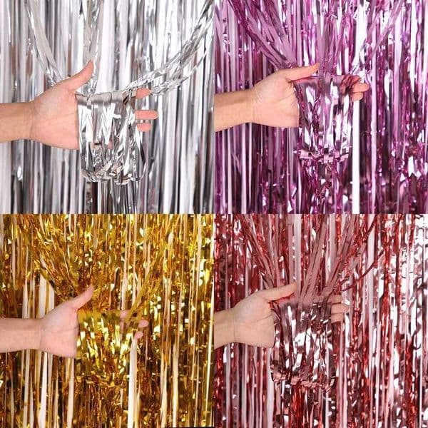 Glitter Metallic Tinsel Fringe Curtain Birthday Wedding Bachelorette Xmas Party Decor Adult Anniversary Photography Backdrop Y240801