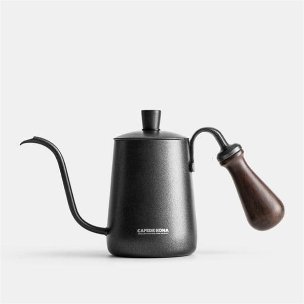 pour pot for coffee and tea 12 oz/360ml mahogany handle stainless steel gooseneck special water bottle long spray 240801