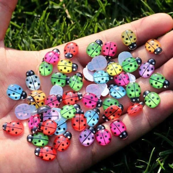 30/100pcs Mix Resin Ladybug 9*13mm Flatback Handicrafts Ornaments Child Gift Wedding Party Decoration DIY Jewelry Craft Supplies Y240801