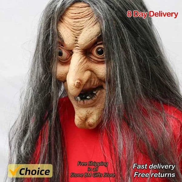 Easter Simulation Witch Masks Escape Room Haunted House Female Ghost Head Covers Party Horror Witch Trick Scare MasksXJ240802