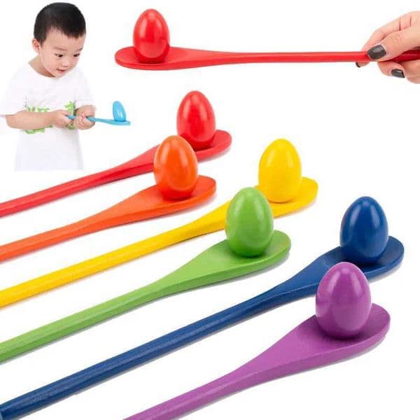 Montessori Rainbow Wooden Spoon Sensory Toy Color Matching Balance Game Kid Early Educational Wooden Toy Preschool Teaching Aids Y240801