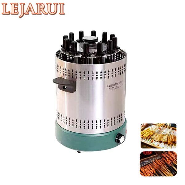 12 Sticks Vertical Electric Smokeless Kebab Machine Oven Rotary Lamb Skewer Grill Bbq Fork Rotisserie Barbecue Stove Roaster