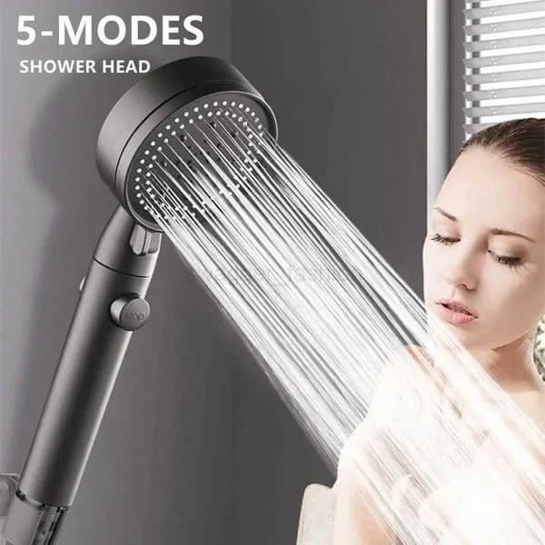 High Pressure Shower Head 5 Modes Adjustable Water Saving Shower Head Water Massage Shower Head Bathroom AccessoriesXJ240802