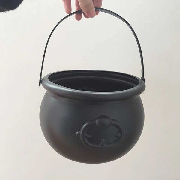 1pc Halloween Candy Bucket For Kids Hallowen Party Gift Buckets Holder Cauldron Black Witch Small Props Kettle Hallowen Decor Y240801