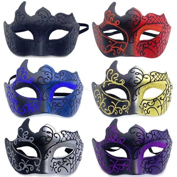 Retro Painted Half Face Masquerade Mask for Women and Men Venice Mask Halloween Costume Accessories Cosplay Party PropsXJ240802