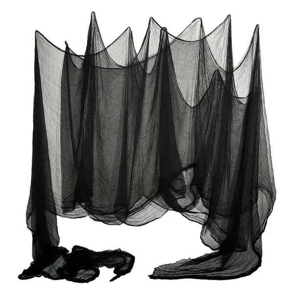 Halloween Decorations Black Creepy Gauze Cloth 76x400CM Window Table Door Net Spooky Fancy Dress Party Haunted House Wall Decor Y240801