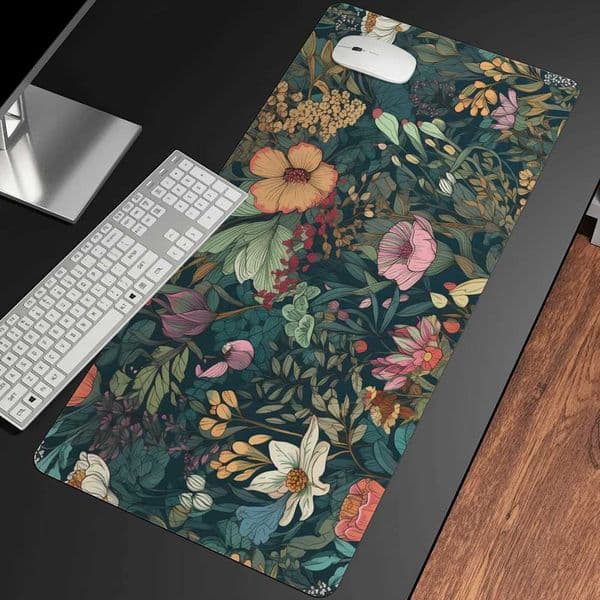 Vintage Flowers Large Gaming Mouse Mat Game PC Extended Thickened Mouse Pad Desktop Mat Anti-slip Rubber Material Mouse PadM240802