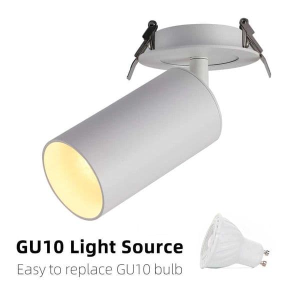 Vintage Recessed LED Ceiling Track Downlight 360 Rotatable White Black Gold Copper 6W GU10 Bulb Replaceable Wall Spot Light Y240802