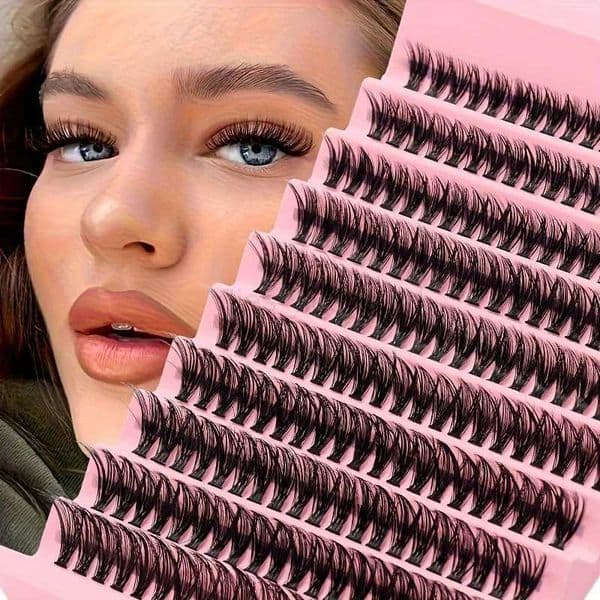 200pcs natural appearance personal cluster eyelashes 9-16mm D curly soft and lightweight very suitable for daily use or makeup W240803