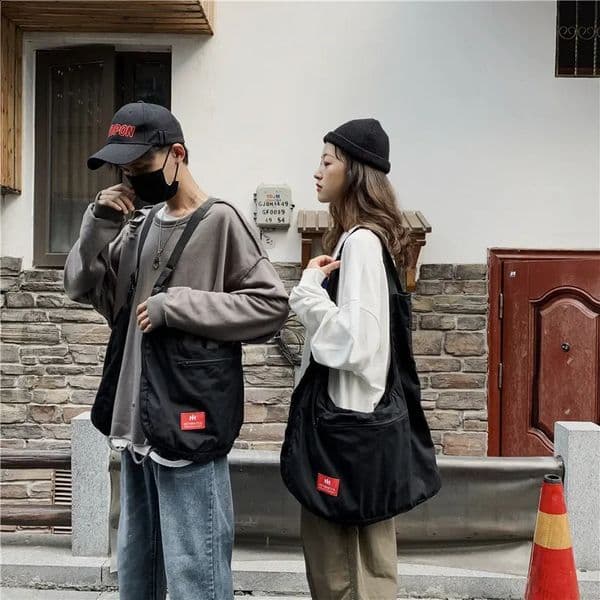 fashion cotton casual shoulder bag lightweight simple large capacity handbag Joker diagonal bag for college students 240802