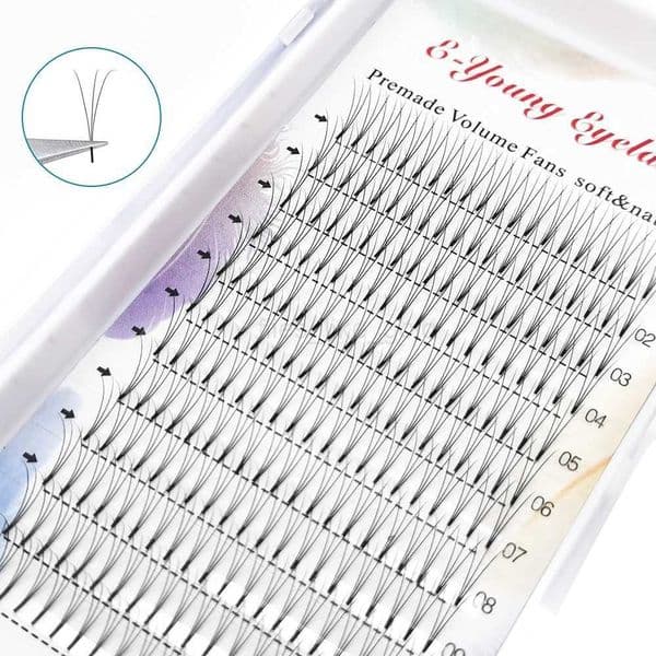 Personal eyelash mink Wispy prefabricated fan volume eyelash extension handmade fan prefabricated eyelashes 3D C/D curling 8-15mm W240803
