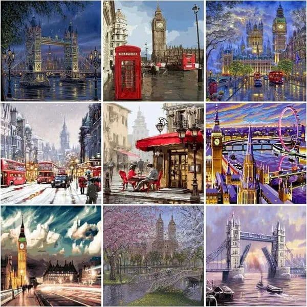 Gatyztory painting by numbers london Bridge Landscape Picture By Number On Canvas Hand Made Home Decoration Wall ArtworkXJ240803
