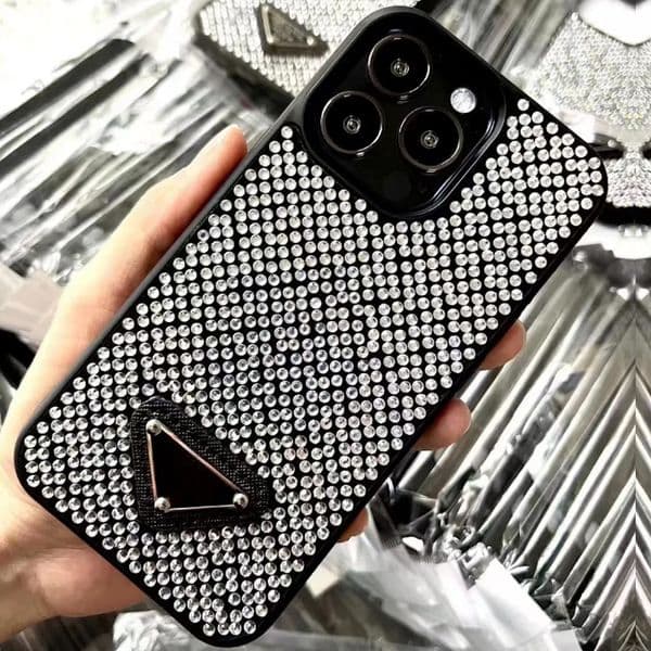 Glitter Phone Cases For Iphone 15 Pro Max i 14 12 11 14promax 13 14Pro Fashion Designer Bling Sparkling Rhinestone Diamond Jewelled 3D Crystal Women Back Cover