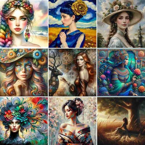Portrait Beautiful Girl Painting By Number Acrylic Paint Craft Kits For Adults Home Decoration Mothers Gift Free Shipping 2024XJ240803