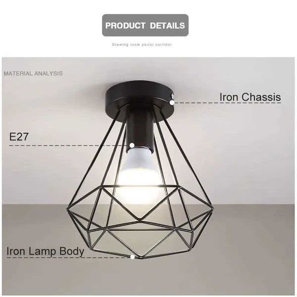 Indoor Retro E27 Ceiling Lamps for Corridor Aisle Interior Vintage Chandelier Lighting Ceiling Lights Fixture Decor for Bedroom Y240802 Y240807