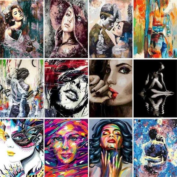 GATYZTORY Paint By Number Girl Hand Painted Painting DIY Coloring By Numbers Portrait Kits Art Drawing On Canvas Gift Home DecorXJ240803