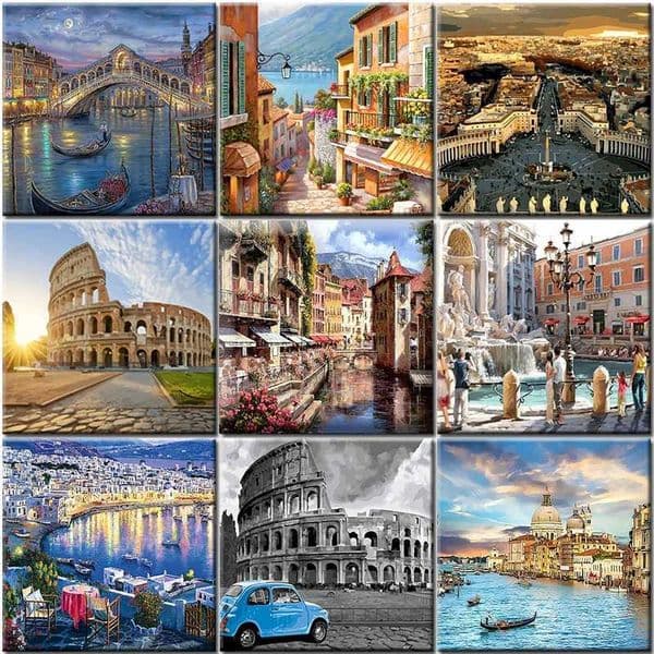 Italy Paint By Numbers Rome DIY Digital Painting By Number Modern Wall Art Canvas Acrylic Painted Unique Gift Home Decor PictureXJ240803