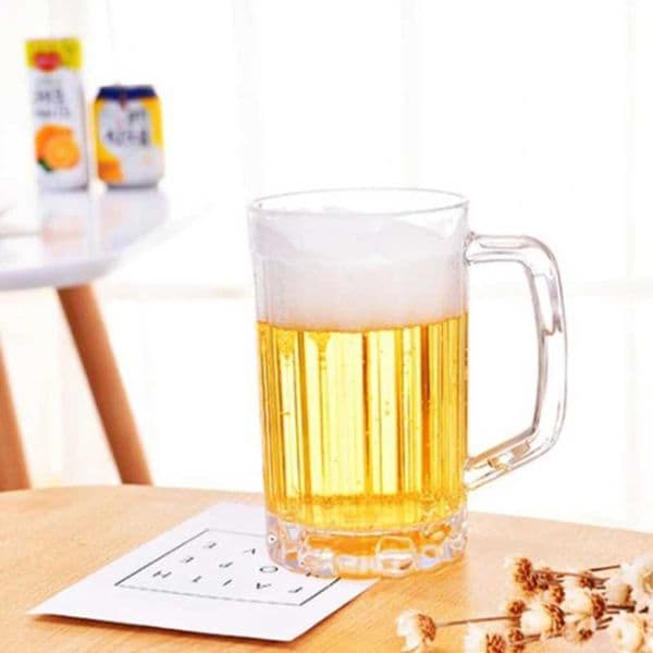 Large Capacity 500ML Transparent Beer Plastic Mug Breakfast Milk Coffee Juice Water Cup Barware Drinkware for Home Party Bar KTVM240803