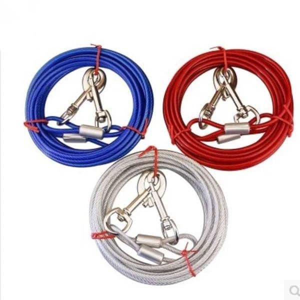 3M/5M Dog Tie Out Cable Dog Runner for Yard Steel Wire Dog Leash with Durable Superior Clips Large Dog Running in Outdoor Y240803