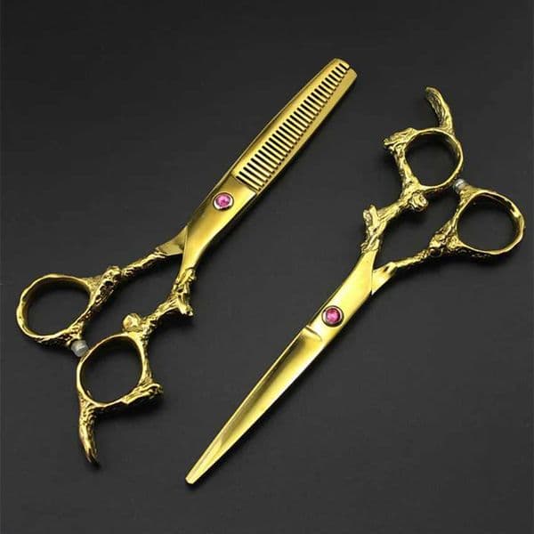 New Arrival Professional Japanese 440c 6 Golden Dragon Barber Slim Hair Barber Barber Z241213