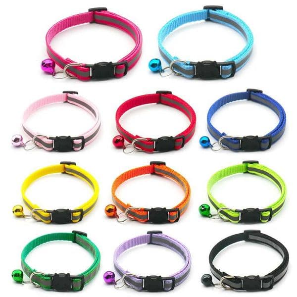 Pet Collars With Bells Cute Necklace Collar For Cat Dog Collars Adjustable Reflective Outdoor Small Dog Collars Pet Supplies Y240803