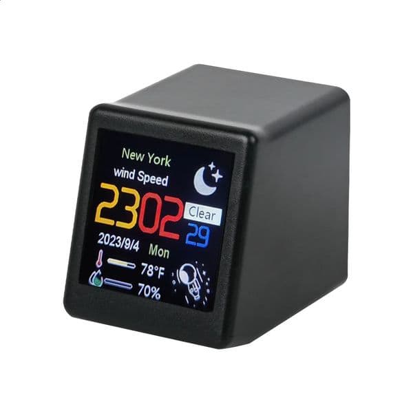 Small Portable Smart Wifi Weather Station Display Temperature Humidity Time Alarm Clock Desktop Decoration 260323BJ