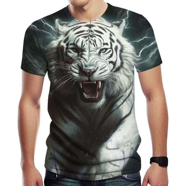 T shirt Mens Tiger Graphic Print Short Sleeve Novelty Cool T-Shirt shirts tshirt graphic tee Casual tops summer clothes Short sleeve size s-2xl Free shipping