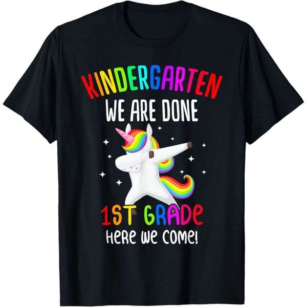 T shirt Mens Kindergarten Graduation 1st Grade Unicorn Class of 2024 Girl T-Shirt shirts tshirt graphic tee Casual tops summer clothes Short sleeve