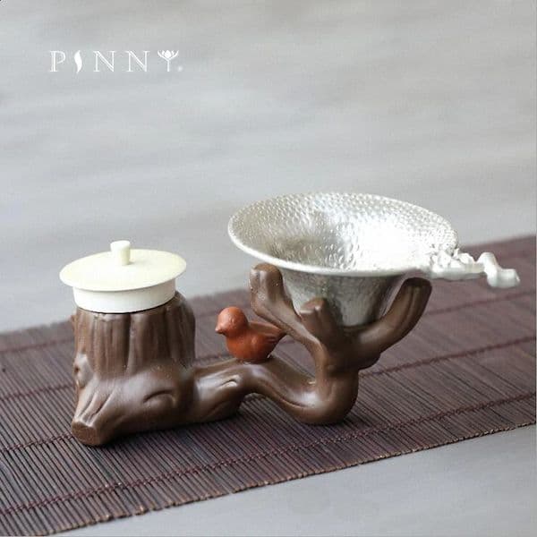 PINNY Purple Clay Tea Pets Ornaments Stump Teapot Lid Support Kung Fu Tea Accessories Tea Strainers Palm Tea Ceremony Decoration 240805