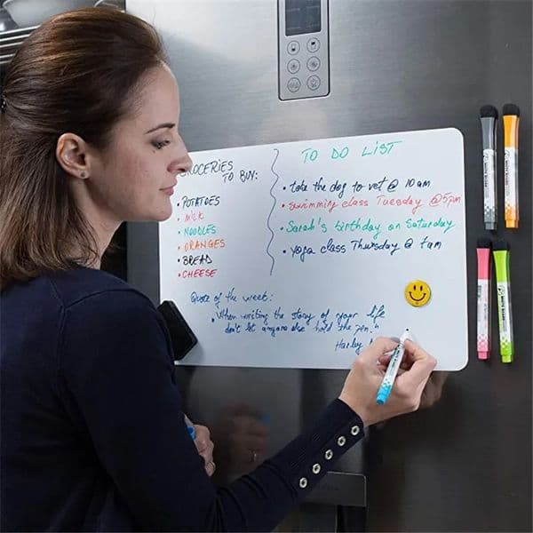 Reusable Magnetic Whiteboard Flexible Refrigerator Sticker e Marker Board for Note Reminder Messages for Home and Office 240802