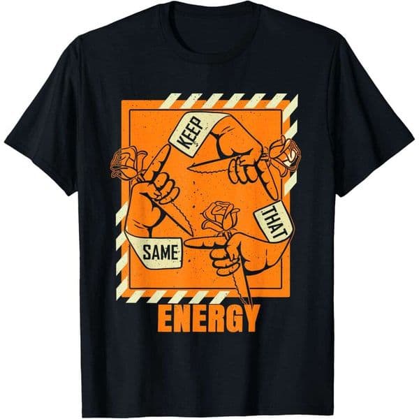 Fashion T shirt Mens Keep That Same Energy Orange Color Graphic T-Shirt shirts tshirt graphic tee Casual tops summer clothes Short sleeve Free shipping Free shipping