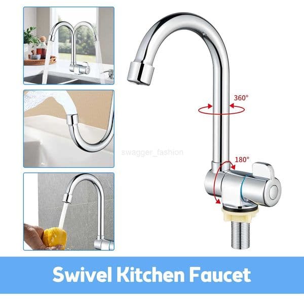Folding Kitchen Faucets Chrome Plated Brass 360 Degrees Rotation Folding for Inside Window G1/2 Thread Single Handle Cold WaterXJ240806