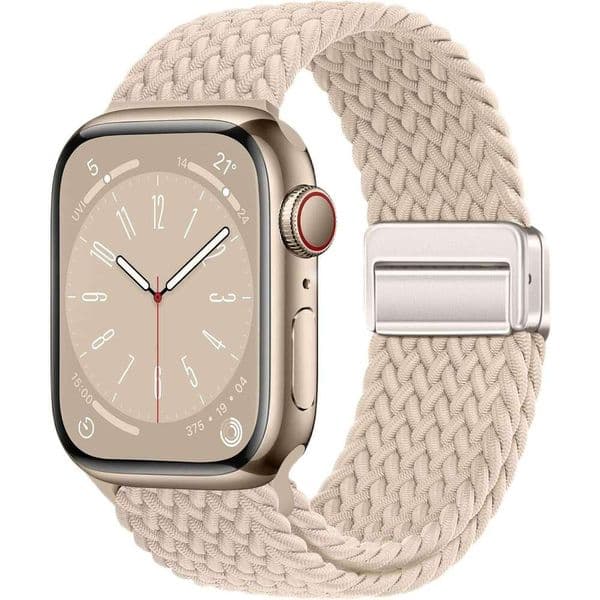 Bands Nylon Compatible Loop Sport with Apple Watch Band Ultra 49mm 45mm 44mm 42mm 41mm 40mm 38mm, Soft Braided Woven Magnetic Clasp Strap for iWatch Series i