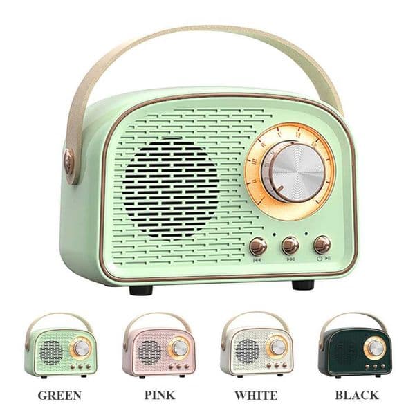 Mini Retro Portable Speaker With Radio Outdoor Wireless Stereo MP3 Player for iPhone Android Support TF Card USB Z250304