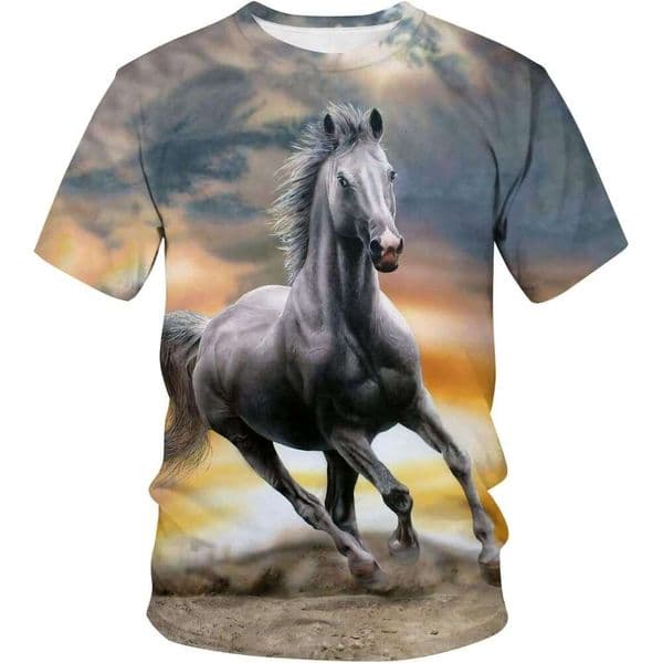 T shirt Mens Women Horse 3D Printed Tshirts Animal Graphic Casual Crew Neck T-Shirts shirts tshirt graphic tee Casual tops summer clothes Short sleeve Free shipping
