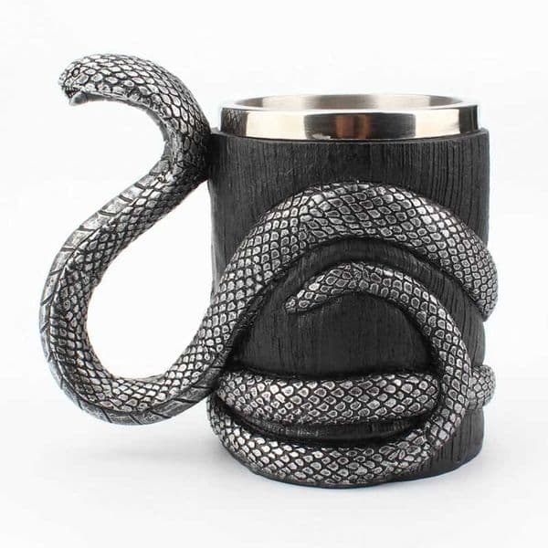 304 Stainless Steel Liner Resin Cobra Mug 3D Snake Beer Coffee Milk Drink Water Tea Mugs Cool Animal Geeks Boyfriend Gothic GiftM240803