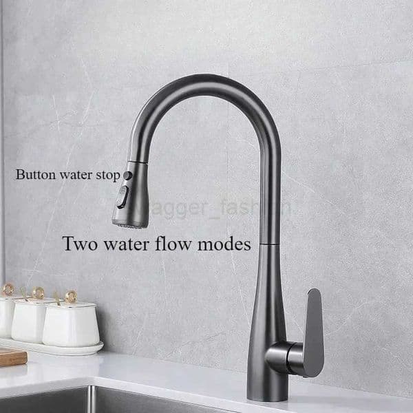 Kitchen faucet stainless steel pull-out faucet vegetable basin sink hot and cold faucetXJ240806