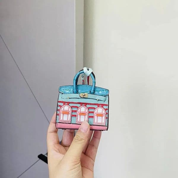 Designer Key Chain Bag Charm Keychain Handmade Leather Keychains Man Woman Mini Wallet Bags Pendant Coins Purse Accessories