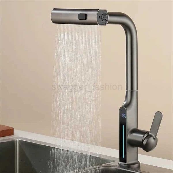 Kitchen Faucets LED Intelligent Display Gourmet Faucet Kitchen Cold and Hot Water Outlet Kitchen Sink Faucet TapXJ240806