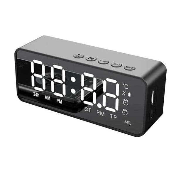 Wireless Bluetooth Speaker FM Radio Sound Box Desktop Alarm Clock Subwoofer Music Player TF Card Bass SpeakerM240806