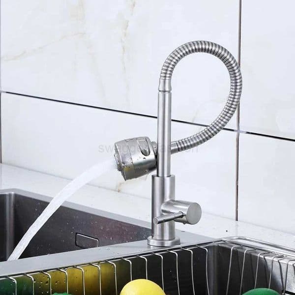 Kitchen Faucet 304 Stainless Steel Kitchen Faucet Water Purifier Single Lever Hole Tap 360 Degree Swivel Adjustable Dual ModeXJ240806