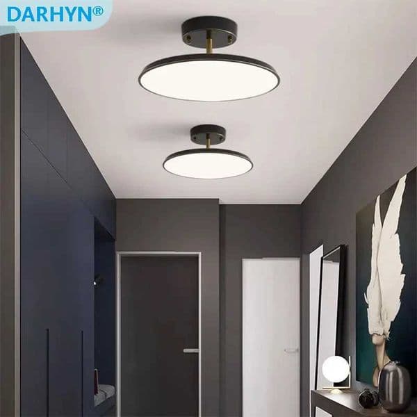 Modern LED Ceiling Light Minimalist Black Gold Rotatable Copper Lamps For Bedroom Living Room Entrance Hall Hallway Illumination Y240802