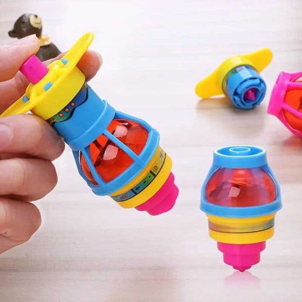 Glowing Spinning Top Flash Luminous Spinning Tops Toy Colorful Top Ejection Toy Flashing Led Gyroscope Children creative Toys Y240803