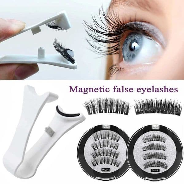 Designer Makeup 4Pcs Eyelashes palette Natural With Applicator Reusable Lashes Extension Women Beauty Thick Long 3D False Magnetic Eyebrow Pomade